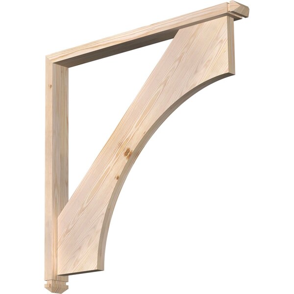 Ekena Millwork Westlake Arts and Crafts Smooth Bracket w/ Offset Brace, Douglas Fir, 3 1/2"W x 36"D x 36"H BKT0402X36X36WTL03SDF - main